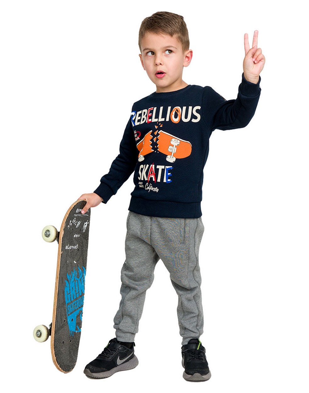 Completo bambino skater felpa e pantaloni