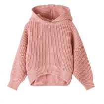 Maglione con cappuccio rosa